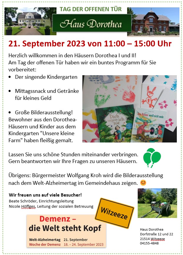 Witzeeze Tag der offenen Tür Haus Dorothea