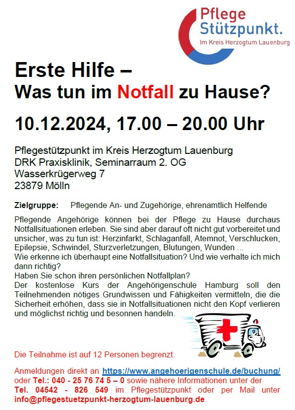 Erste Hilfe Angehörige Demenz Pflege