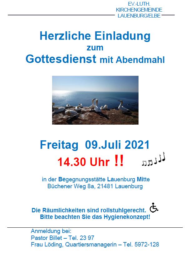 Gottesdienst mit Abendmahl Lauenburg