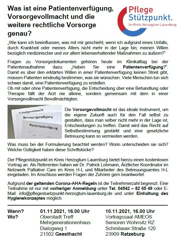 Vorsorgevollmacht Vortrag